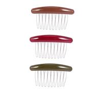 Peigne à Cheveux Crête Latérale de Tortue Noël, Acrylique 3pcs | Dents Larges, Style Classique Chic, Réduit la Casse, pour Coiffures Sûres, Filles et Demoiselles Couleur Aléatoire