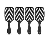 Peigne à cheveux creux démêlant les peignes de style 4pcs de massage noir de massage du cuir chevelu ventilé