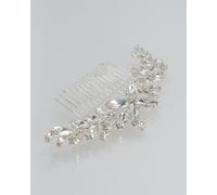 Peigne à cheveux de mariée avec cristaux transparents - Accessoire de cheveux élégant argenté pour mariage - Fait à la main - Option coffret cadeau (standard)