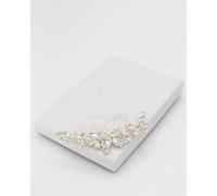 Peigne à cheveux de mariée avec cristaux transparents - Accessoire de cheveux élégant argenté pour mariage - Fait à la main - Option coffret cadeau (boîte cadeau incluse)