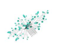 Peigne à Cheveux de Mariée Vert en Cristaux et Alliage, Fleur Élégante | Maintien Rapide du Chignon, Détails Floraux Scintillants, pour Veillées et Concours, sans Irriter le Cuir Chevelu