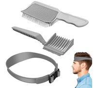 Peigne à cheveux démêlant à dents larges avec pochoir de coupe de cheveux réglable pour salon de coiffure pour homme (gris)