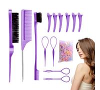 Peigne à cheveux durable pour femme | Brosse à dos lisse à poils | Petit peigne à cheveux portable pour un style quotidien pour femmes et filles, idéal pour la séparation et le tressage