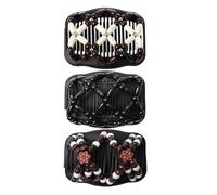 Peigne À Cheveux Élastique À Double Rangée, 3 Pièces, Inserts Pour Couvre-Chef Pour Femme, Peigne Magique À La Mode, Accessoires Pour Cheveux