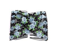 Peigne à cheveux élastique en forme de fleur pour femmes et filles, pour chignon facile à étirer, peignes latéraux, pince à cheveux