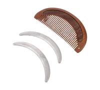 Peigne à Cheveux en Bois Lune, Design Ergonomique, Massage Cuir | Compact et Portable, Style DIY Chinois, Couvercle, Inserts Métalliques Courbes pour Usage Quotidien