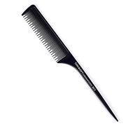 Peigne à cheveux en carbone antistatique, chaleur PC, aiguille conique en acier, poignée ergonomique givrée, pointes arrondies, espacement rapproché, peigne queue multifonction léger