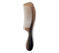 Peigne à cheveux en corne de bœuf naturelle à dents larges, fait à la main, matériau en os 18 x 5 cm, antistatique, léger, 60 g, doux pour le cuir chevelu | Outil de toilettage quotidien pour femme