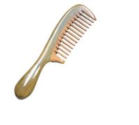Peigne à cheveux en ébène vert naturel, brosse de Massage dents larges 18.5cm for bouclés, manche tambour for femmes, 1 pièce(18CM-wide tooth)