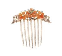 Peigne à cheveux en forme de fleur avec strass pour mariée - Accessoire de cheveux décoratif pour femmes et filles - Champagne