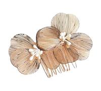 Peigne à cheveux en forme de fleur fait à la main - Accessoire de mariage métallique - Pour cérémonie de mariage - Photographie