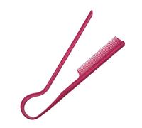 Peigne à cheveux en forme de V - Brosse démêlante portable pour femme - Outil de coiffure professionnel - Solution anti-frisottis - Rose rouge