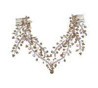 Peigne à cheveux en strass et cristal pour mariée - Bijou moderne pour mariée