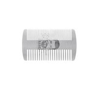 Peigne à cheveux et barbe en métal - Outil de coiffure ergonomique - Portable - Pour voyage, maison ou bureau - Peigne de toilettage pour homme