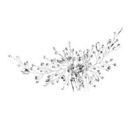 Peigne à cheveux fait à la main avec strass - Accessoire de cheveux de mariage en cristal vert forêt - Épingle à cheveux pour cérémonie de mariage (blanc)