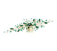Peigne à cheveux fait à la main avec strass - Accessoire de cheveux de mariage en cristal vert forêt - Épingle à cheveux pour cérémonie de mariage (vert)