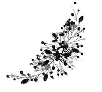 Peigne à cheveux fait à la main avec strass - Accessoire de cheveux de mariage en cristal vert forêt pour cérémonie de mariage (noir)