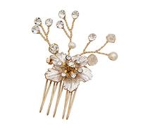 Peigne à Cheveux Fleurs Alliage Or, Accessoire Mariage Fiançailles | Fixation Facile et Confortable, Design Délicat Unique, pour Coiffures Élégantes