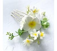 Peigne à cheveux floral bohème pour mariée, demoiselle d'honneur, enterrement de vie de jeune fille, blanc