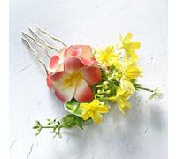 Peigne à cheveux floral bohème pour mariée, demoiselle d'honneur, enterrement de vie de jeune fille (rouge)