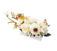 Peigne À Cheveux Floral - Morceau De Cheveux De Mariage, Couronne D'accessoires Photo Décoratifs, Accessoire De Cheveuxe Mariée De Printemps | Barrette Métal De De Tissu Pour La Fête De Bal