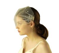 Peigne à cheveux latéral en perles cousu à la main for voile de mariée - Voile avant court en filet souple