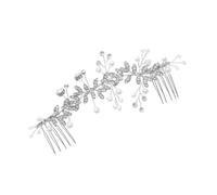 Peigne à cheveux luxueux avec strass et perles - Pour mariée, fête de mariage, bal de fin d'année, anniversaire de mariage