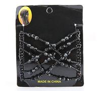 Peigne à cheveux magique avec perles, double peigne extensible, disque à cheveux, design tendance, maintient les cheveux fermement, pour tous les types de cheveux, longs, courts, (Noire)