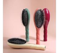 Peigne à cheveux mouillé & sec, 7 couleurs disponibles, peigne de coiffage en plastique brillant avec coussin d'air, poils en nylon à bout rond, manche ergonomique, convient aux cheveux bouclés, ondul