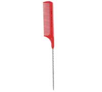 PEIGNE À CHEVEUX MOULANT PEIGNE À QUEUE DE RAT PROFESSIONNEL PEIGNE DE COIFFAGE AVEC DESIGN EN SPIRALE POUR SALON DE COIFFURE ET MAISON EN PLASTIQUE EN ROUGE OU GRIS 21CM (Rouge)