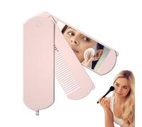 Peigne à cheveux pliant - Peigne de poche - Miroir de soin pliable - Accessoire de vanité à double usage - Porte-monnaie élégant - Peigne de voyage - Peigne lisse élégant pour les vacances à la