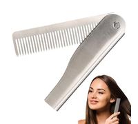 Peigne à cheveux - Poche barbe et moustache toilettage outil de coiffure portable pour soins capillaires quotidiens, salon ou voyage, lisseur, coiffeur homme pliable en acier inoxydable, accessoire de