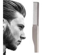 Peigne à cheveux portable en acier inoxydable, brosse à cheveux de poche pour homme, peigne pliable, lisseur pour le toilettage quotidien, barbe ou moustache