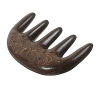 Peigne à Cheveux Portable en Bois de Santal Foncé, Compact | Léger et Pratique, Format de Coiffure Mobile, Finition Noire, pour Usage Personnel au Quotidien