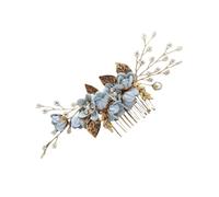 Peigne à cheveux pour mariage avec fleurs et strass et fausses perles, accessoire élégant pour demoiselles d'honneur