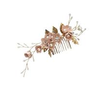 Peigne à cheveux pour mariage avec fleurs et strass et fausses perles, accessoire élégant pour demoiselles d'honneur