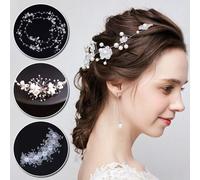 Peigne À Cheveux Pour Mariée, Pince À Cheveux, Bandeau, Accessoires De Mariage Pour Femmes, Strass Fleur, Accessoire De Cheveux, Diadème, Bijoux