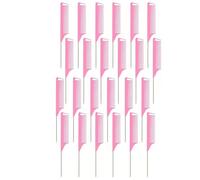 Peigne à cheveux professionnel résistant la chaleur, coupe moyenne en carbone, outils de brosse coiffure antistatiques for Salon, 6/12/24 pièces pour cheveux et barbe(24pcs pink)