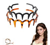 Peigne à cheveux tendance en forme de U 2025 - Serre-tête en forme de crâne pour cheveux de femme, bandeaux en zigzag pour femmes, anneaux à dents ondulées pour femmes et filles (mélange de 2 pièces