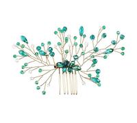 Peigne à Cheveux Vert Cristal Cheveux Vigne Peigne Strass Morceau de Cheveux Accessoires Décoratifs pour Femmes Filles Dame Décor de Mariage