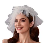 Peigne à cheveux vintage en tulle pour mariée avec détails en dentelle surdimensionnée avec voile en filet