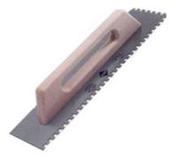 Peigne à colle avec manche bois fermé 48x15 cm - Modèle 10x10 mm - Acier Bois G