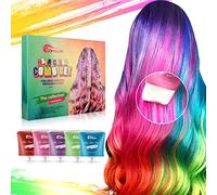 Peigne à colorant cheveux,Couleur des cheveux Cire, 5 couleurs Couleur temporaire Color Crème Peigne pour filles et Femmes Halloween, Festival, Teinture de cheveux instantanée de fête