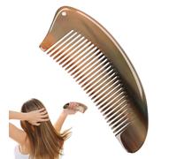 Peigne à cornes de buffle, peigne à cornes de bœuf | Brosse à cheveux naturels à dents larges Pouple de corne antistatique - Brosse os de massage des à la main pour le cuir chevelu et les cheveux secs
