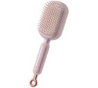 Peigne à coussin antistatique télescopique pour un massage confortable du cuir chevelu et un nettoyage complet des cheveux et du cuir chevelu (rose)