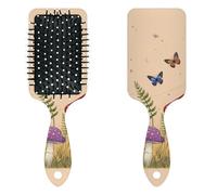 Peigne à coussin d'air antistatique, brosse à cheveux et peigne de massage pour cheveux secs ou mouillés qui réduit la casse et les frisottis, idéal pour démêler, lisser et sécher, champignon mystique