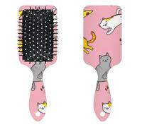 Peigne à coussin d'air antistatique, brosse à cheveux et peigne de massage pour cheveux secs ou mouillés qui réduit la casse et les frisottis, idéal pour démêler, lisser et sécher, pizza fantaisie