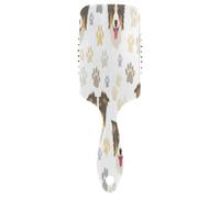 Peigne à coussin d'air blanc avec empreintes de pattes de chiens mignons, brosses démêlantes, brosse à cheveux saine pour femme, peigne moderne