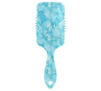 Peigne à coussin d'air doux à texture de marbre irrégulière bleu-vert conçu pour massage du cuir chevelu pour cheveux courts avec poignée ergonomique cepillo anti-frisottis para cabello