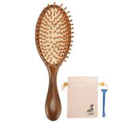 Peigne à coussin d'air, manche en bois, brosse démêlante, peigne de massage du cuir chevelu avec brosse nettoyante